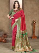 Silk Red Party Wear Weaving Saree